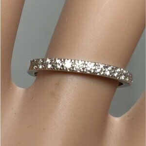 Tiffany & Co. Platinum PT950 Diamond 1/2 Eternity Band Ring w/ Tiffany Ring Box